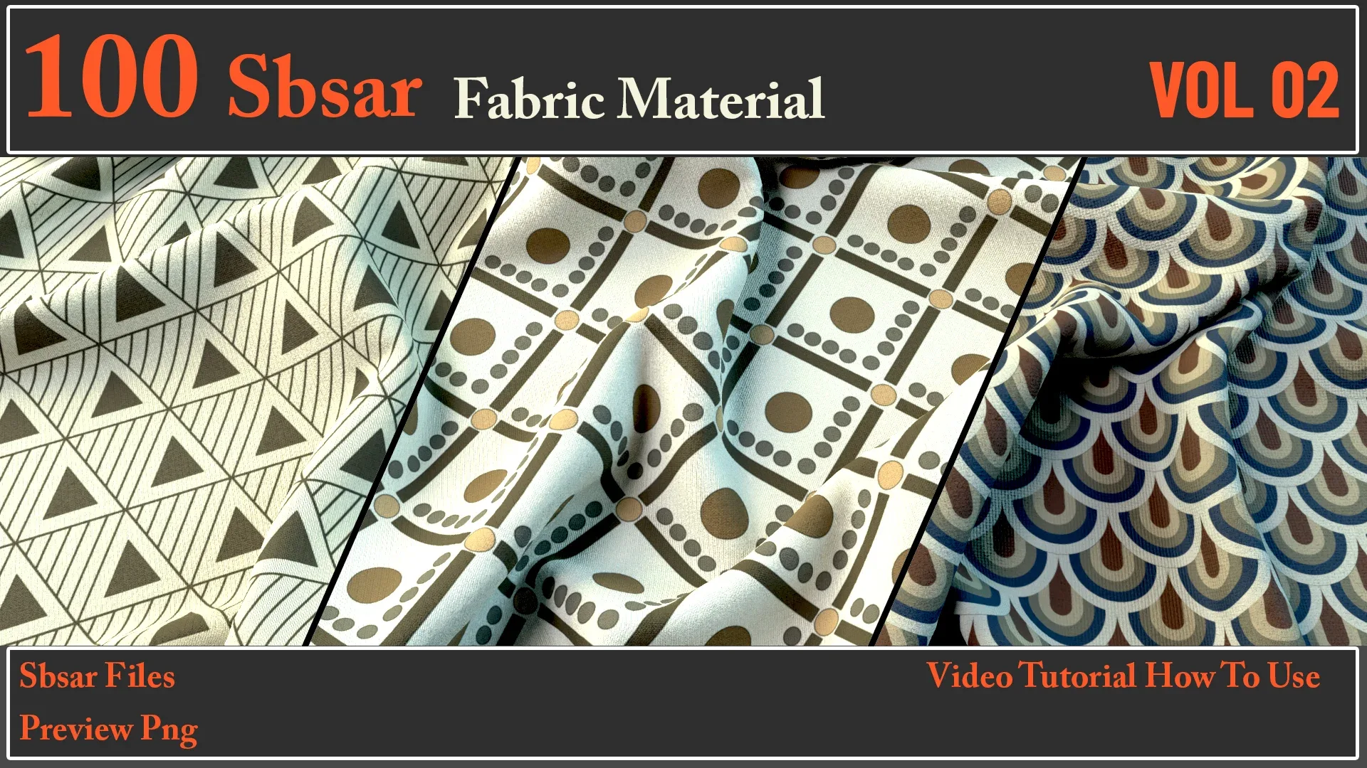 100 SBSAR Files Fabric Materials VOL 02 + Video How To Use