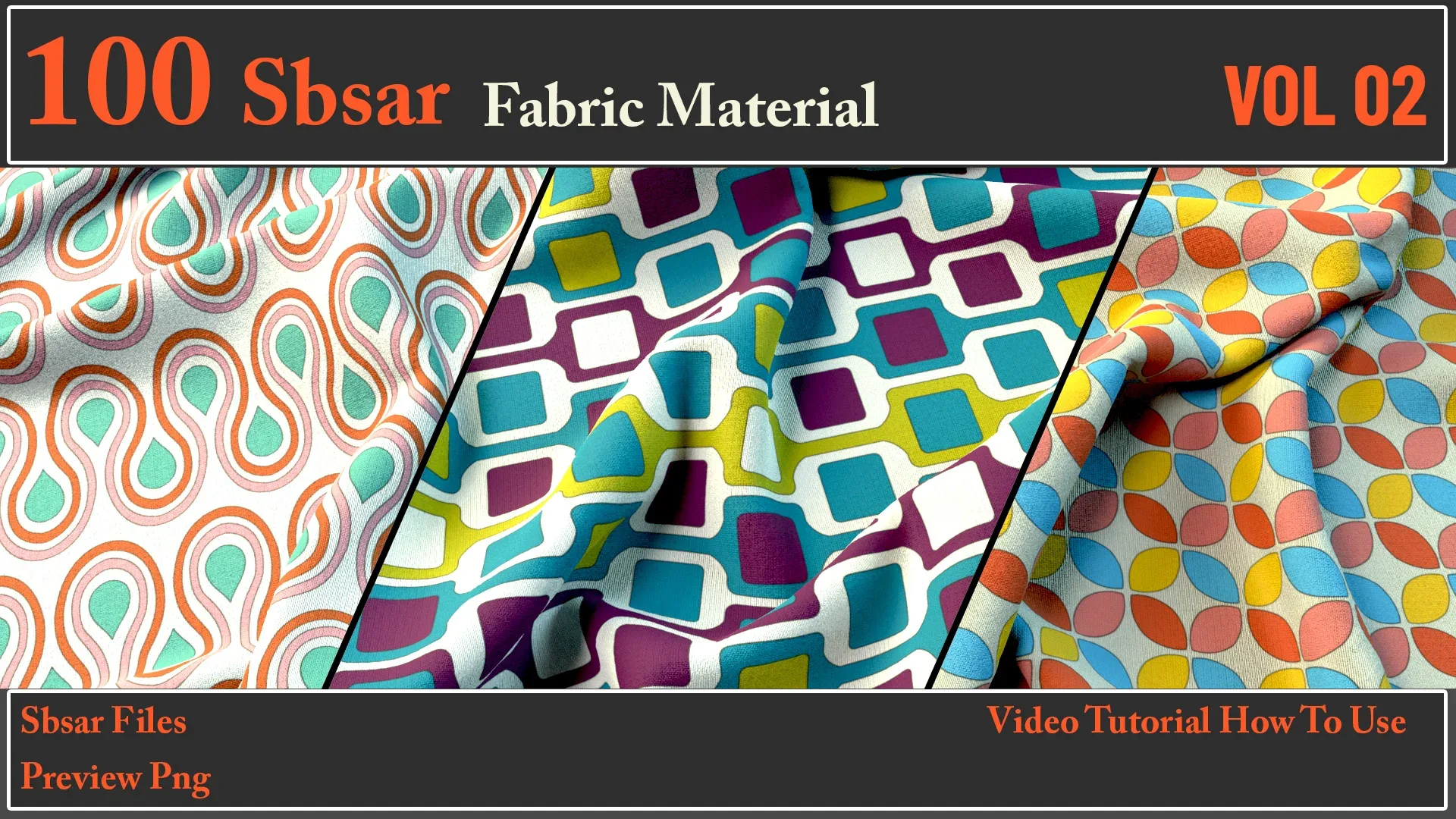 100 SBSAR Files Fabric Materials VOL 02 + Video How To Use