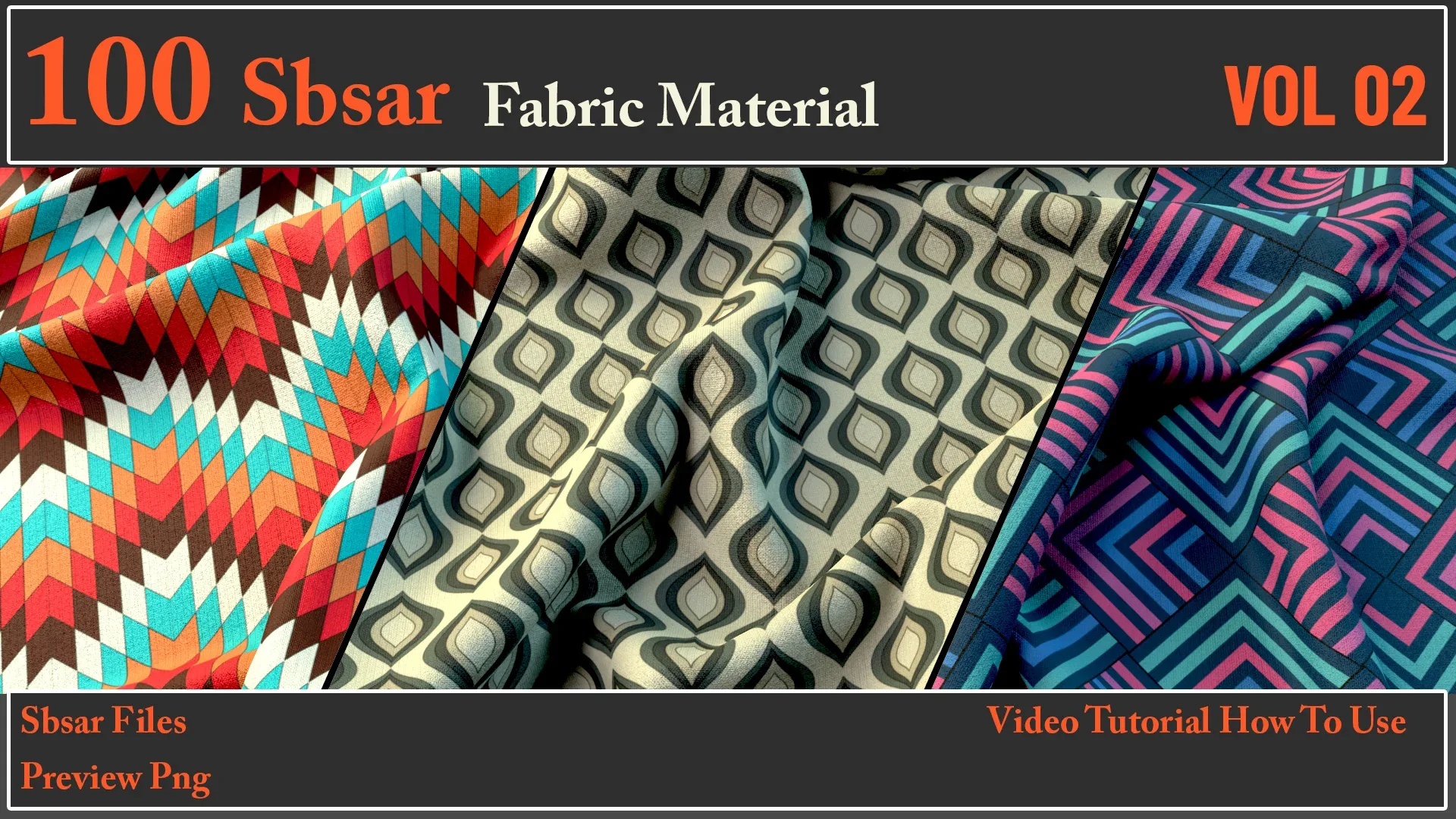 100 SBSAR Files Fabric Materials VOL 02 + Video How To Use