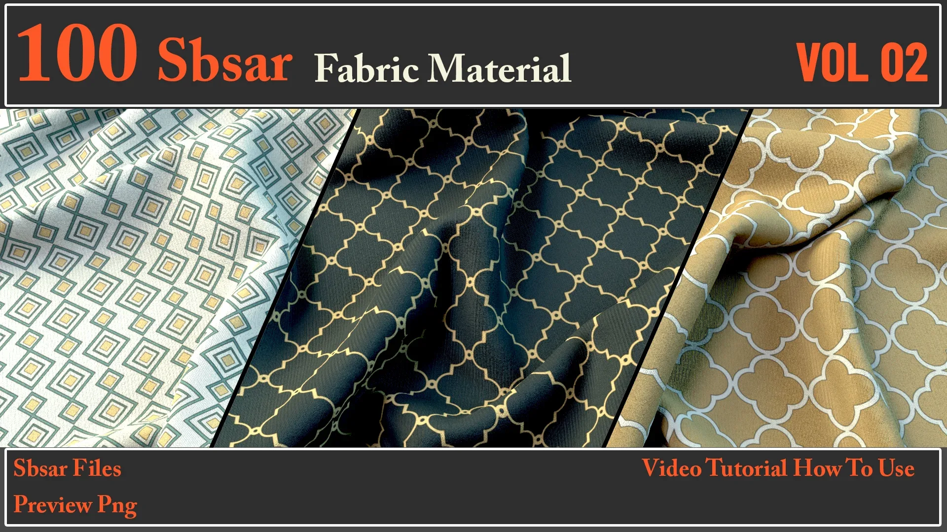 100 SBSAR Files Fabric Materials VOL 02 + Video How To Use