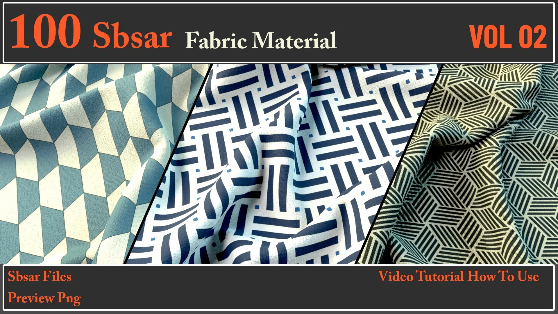 100 SBSAR Files Fabric Materials VOL 02 + Video How To Use