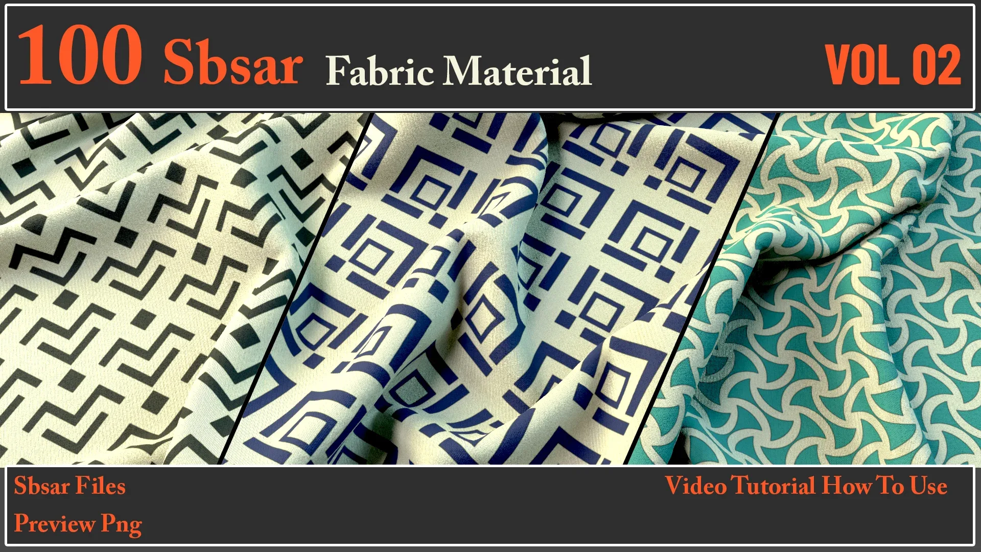 100 SBSAR Files Fabric Materials VOL 02 + Video How To Use