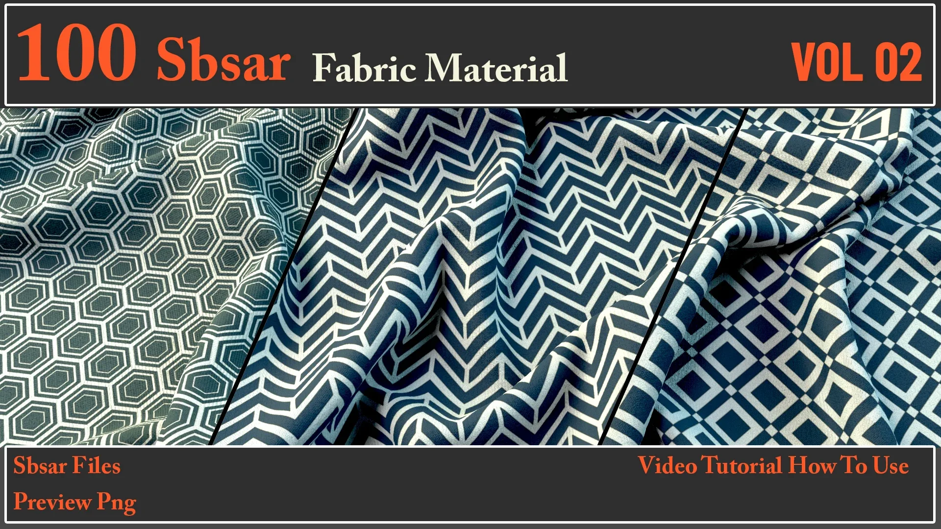 100 SBSAR Files Fabric Materials VOL 02 + Video How To Use