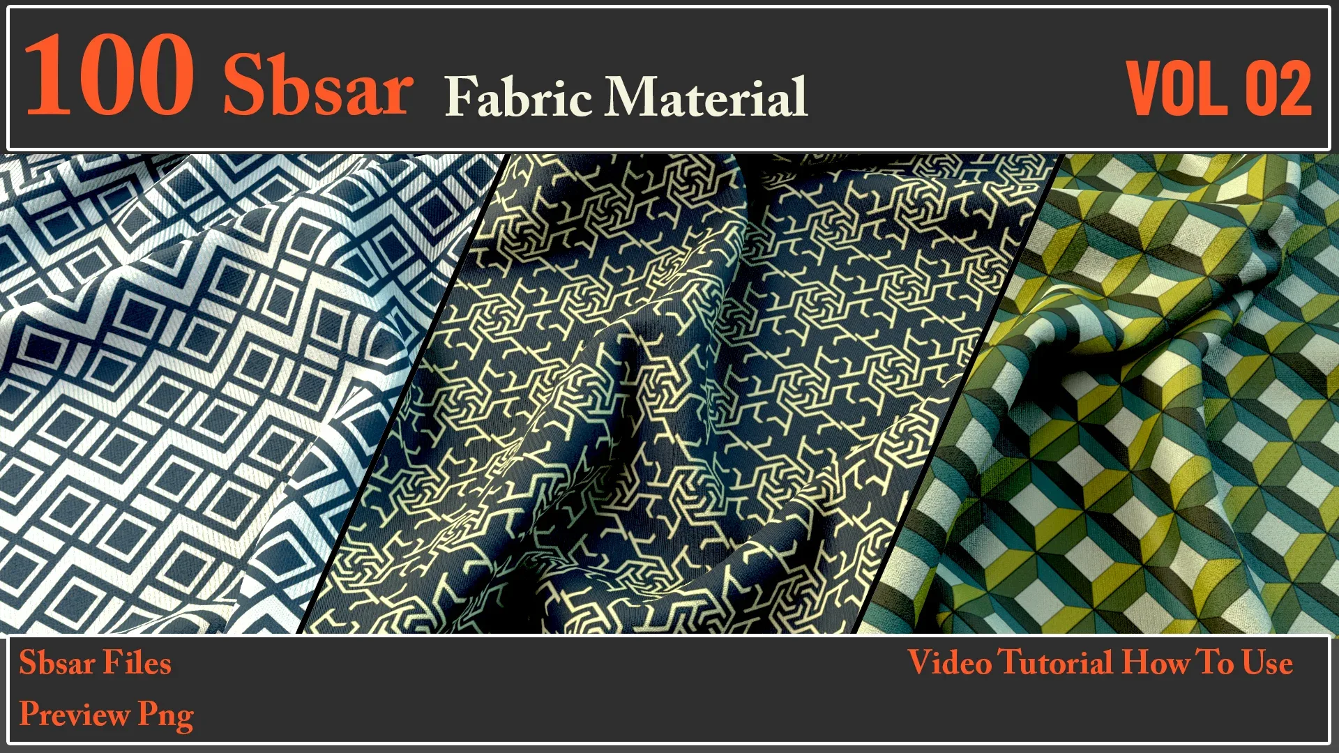 100 SBSAR Files Fabric Materials VOL 02 + Video How To Use