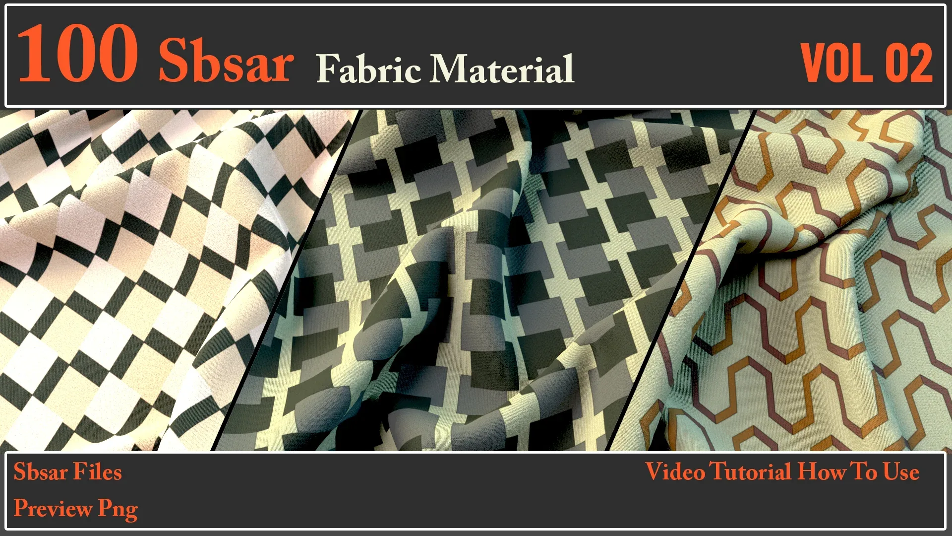 100 SBSAR Files Fabric Materials VOL 02 + Video How To Use