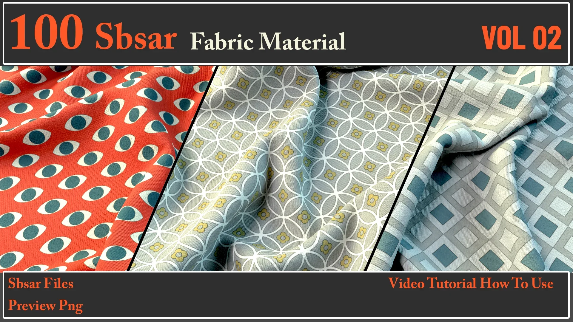 100 SBSAR Files Fabric Materials VOL 02 + Video How To Use