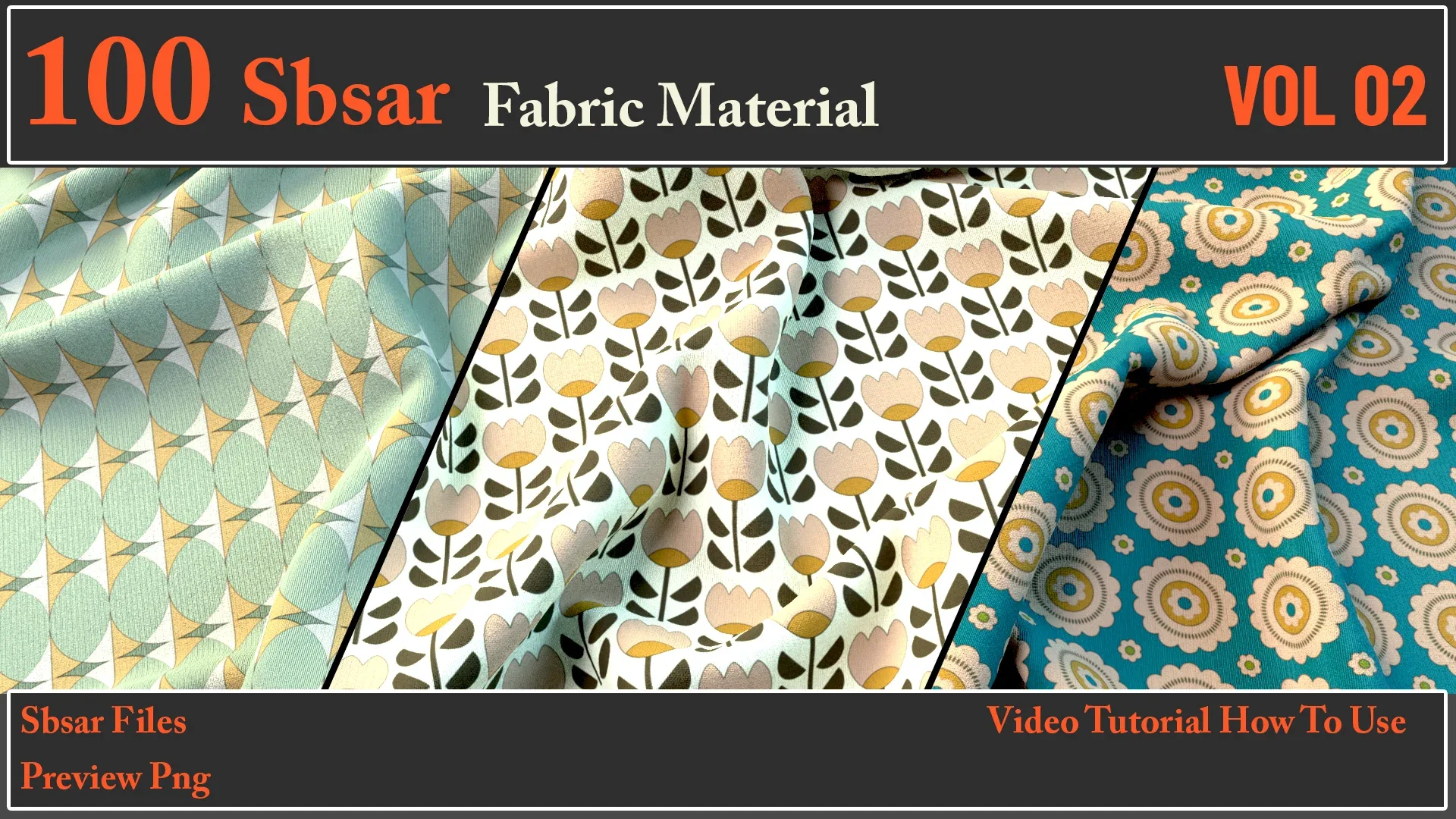 100 SBSAR Files Fabric Materials VOL 02 + Video How To Use