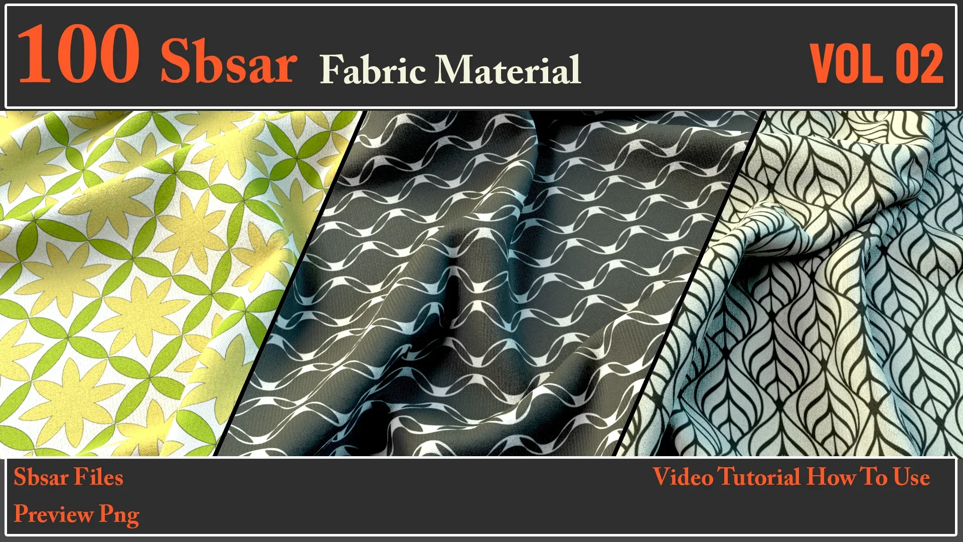 100 SBSAR Files Fabric Materials VOL 02 + Video How To Use