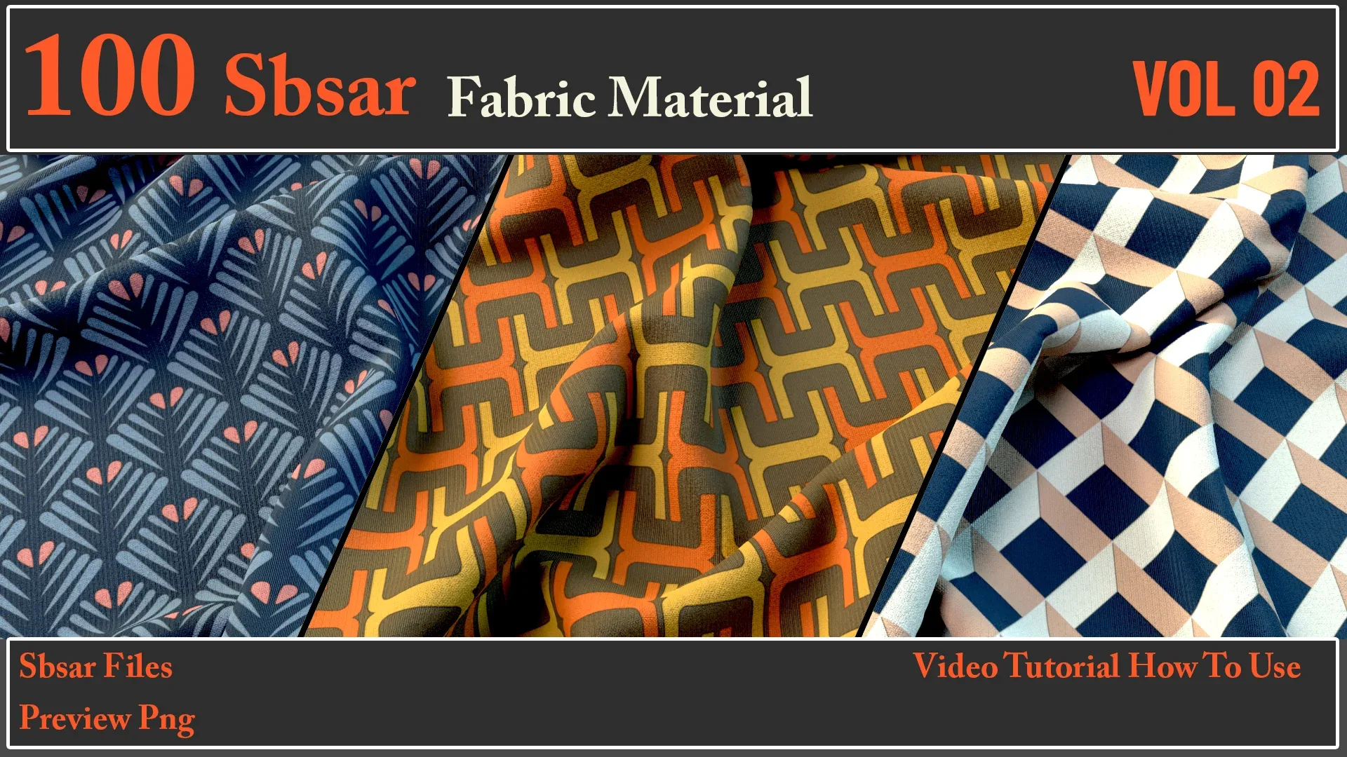 100 SBSAR Files Fabric Materials VOL 02 + Video How To Use