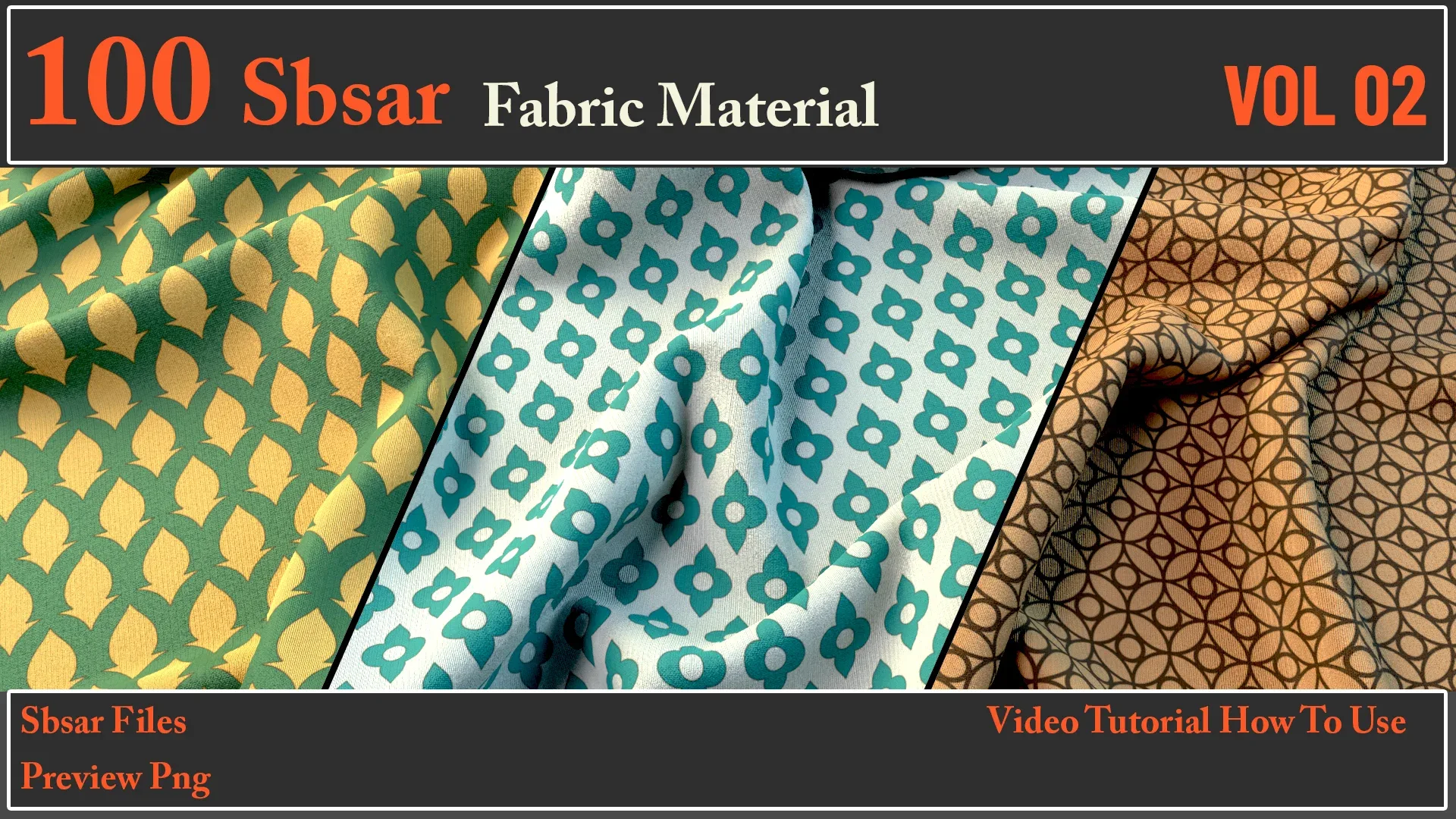 100 SBSAR Files Fabric Materials VOL 02 + Video How To Use