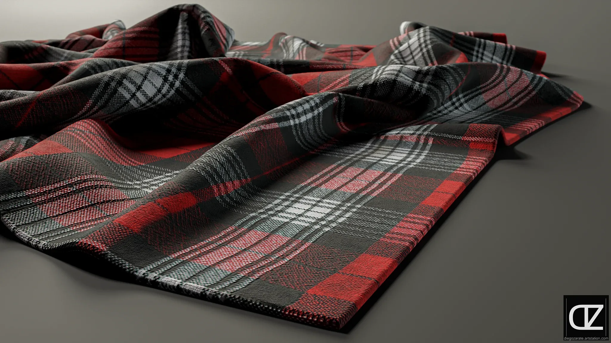 PBR - TARTAN FABRIC PATCHES - 4K MATERIAL