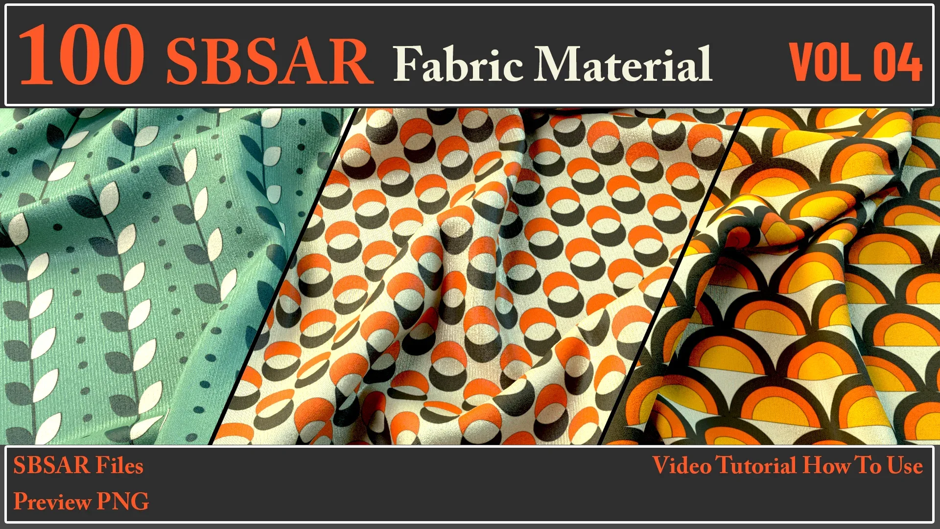 100 SBSAR Files Fabric Materials VOL 04 + Video How To Use