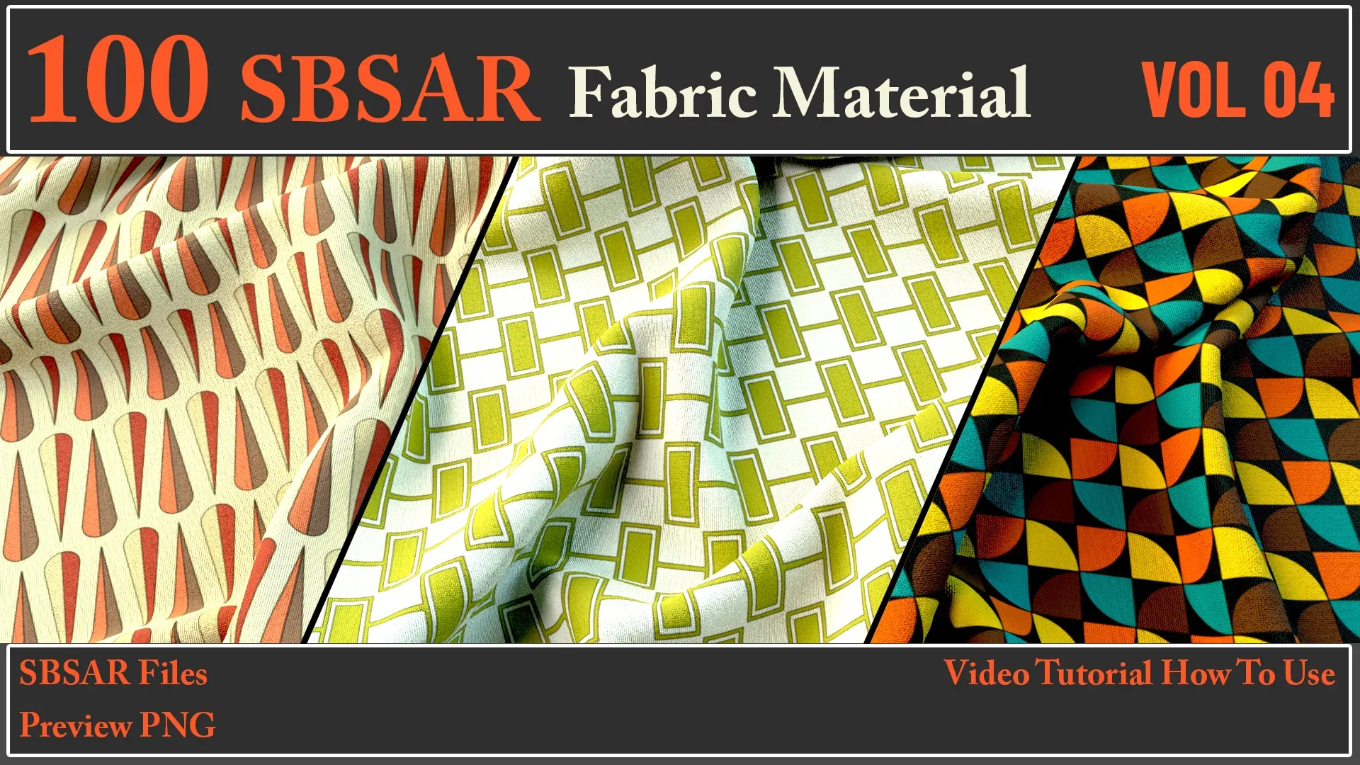 100 SBSAR Files Fabric Materials VOL 04 + Video How To Use