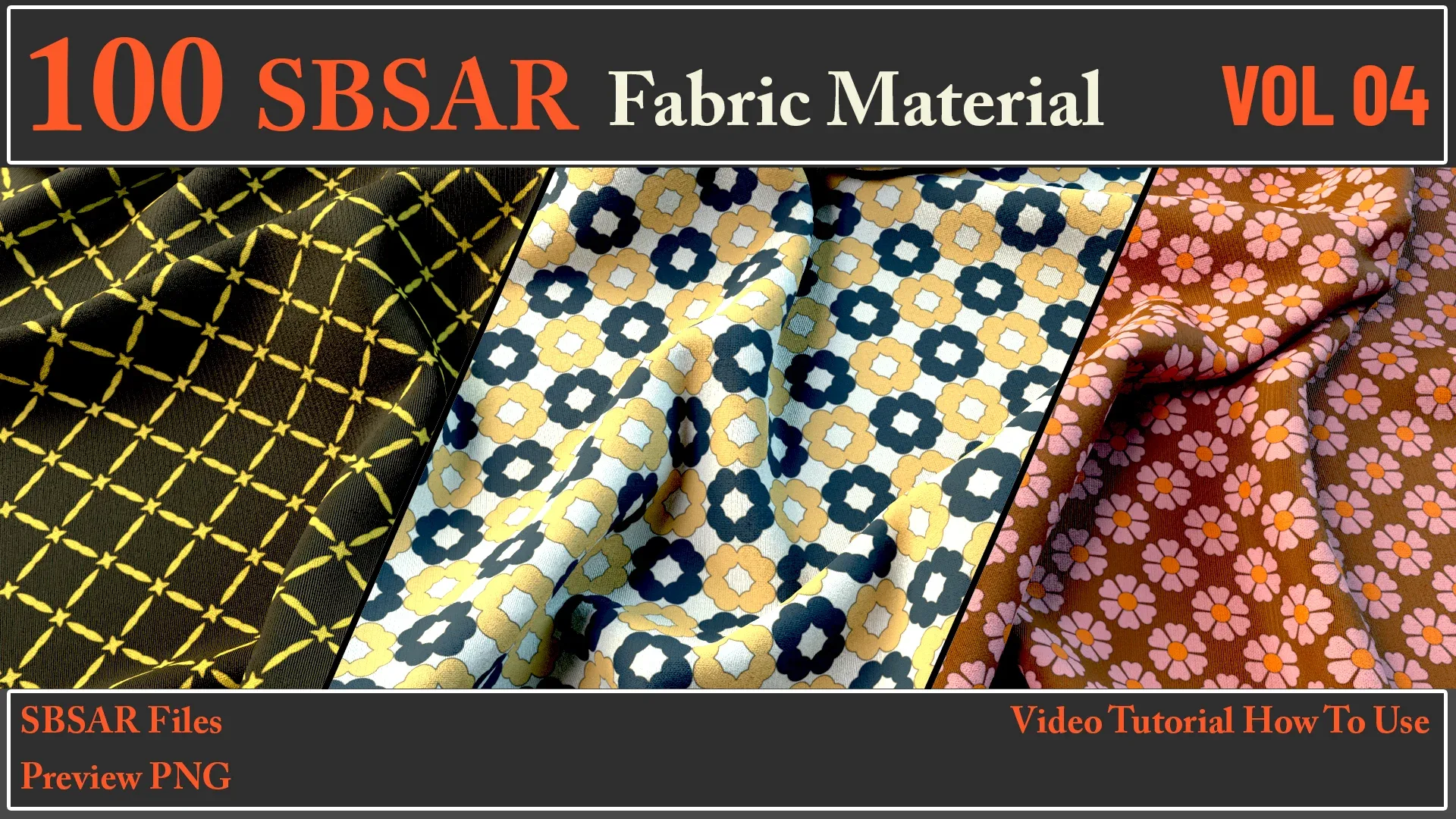 100 SBSAR Files Fabric Materials VOL 04 + Video How To Use