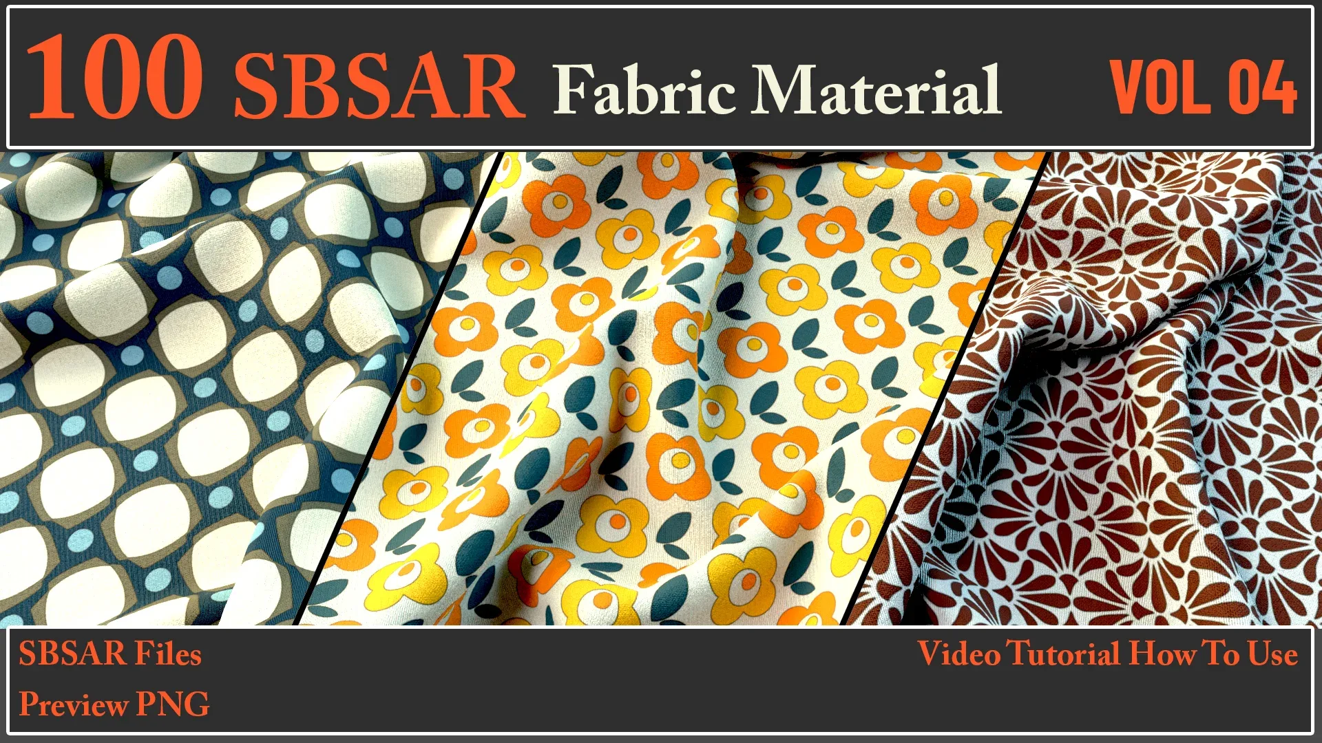 100 SBSAR Files Fabric Materials VOL 04 + Video How To Use