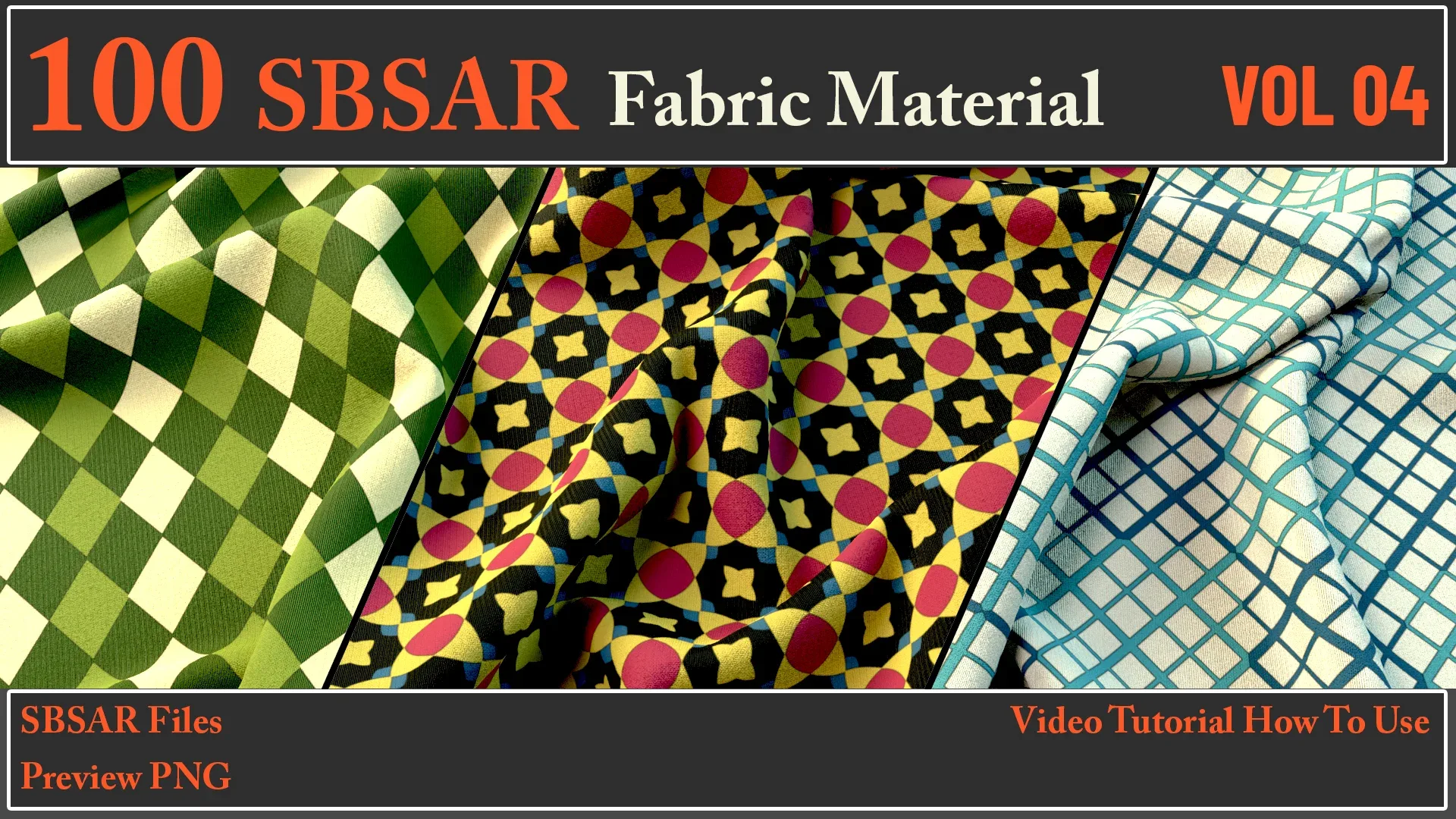 100 SBSAR Files Fabric Materials VOL 04 + Video How To Use