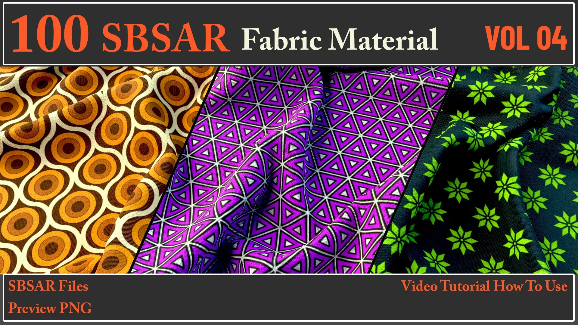 100 SBSAR Files Fabric Materials VOL 04 + Video How To Use