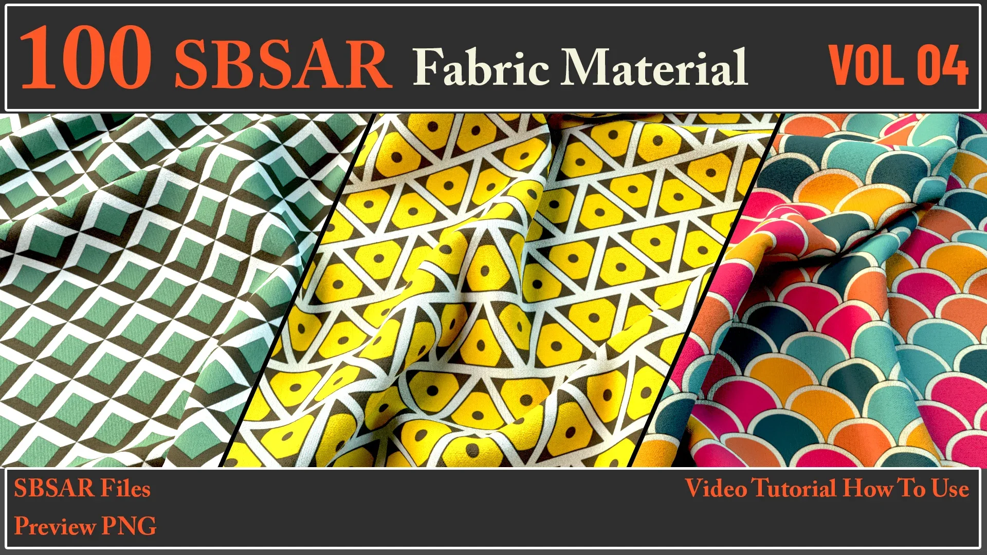 100 SBSAR Files Fabric Materials VOL 04 + Video How To Use