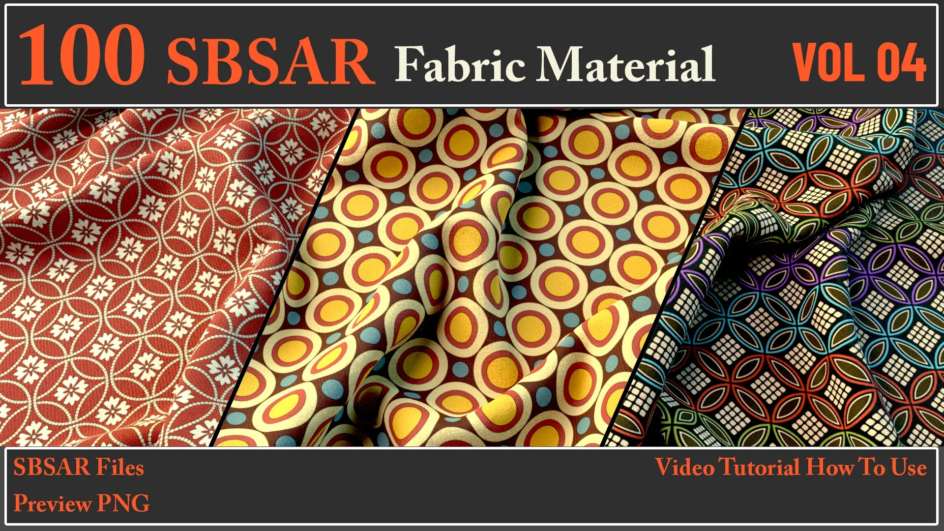 100 SBSAR Files Fabric Materials VOL 04 + Video How To Use