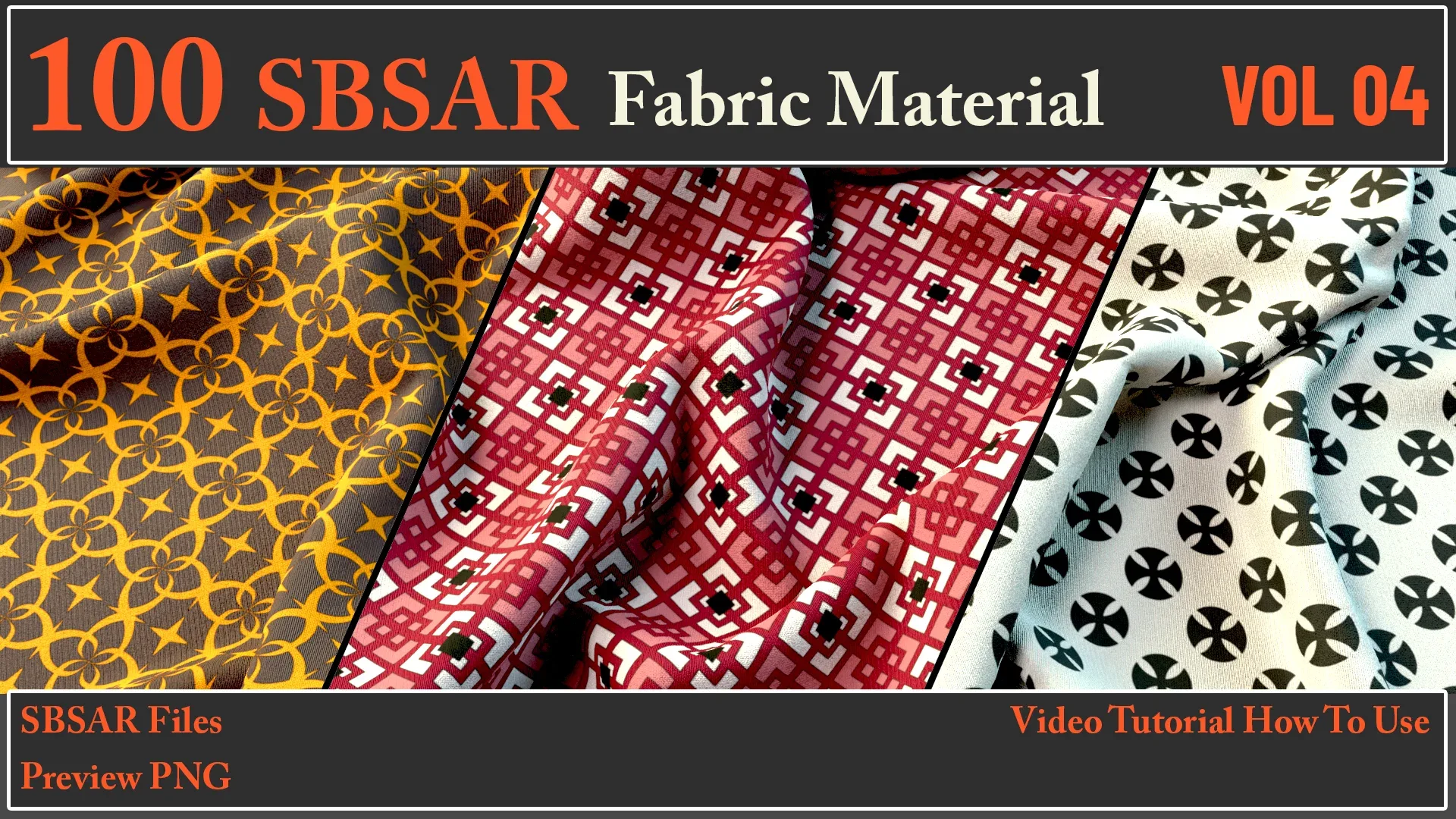 100 SBSAR Files Fabric Materials VOL 04 + Video How To Use