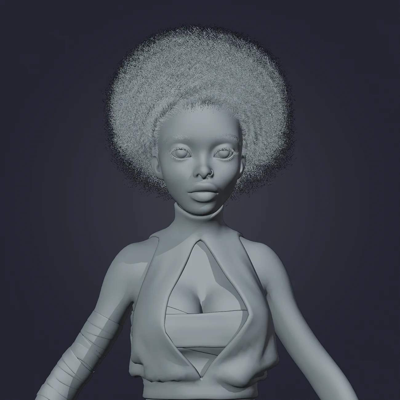 stylized female 3d character for rigging and animation Low-poly 3D model