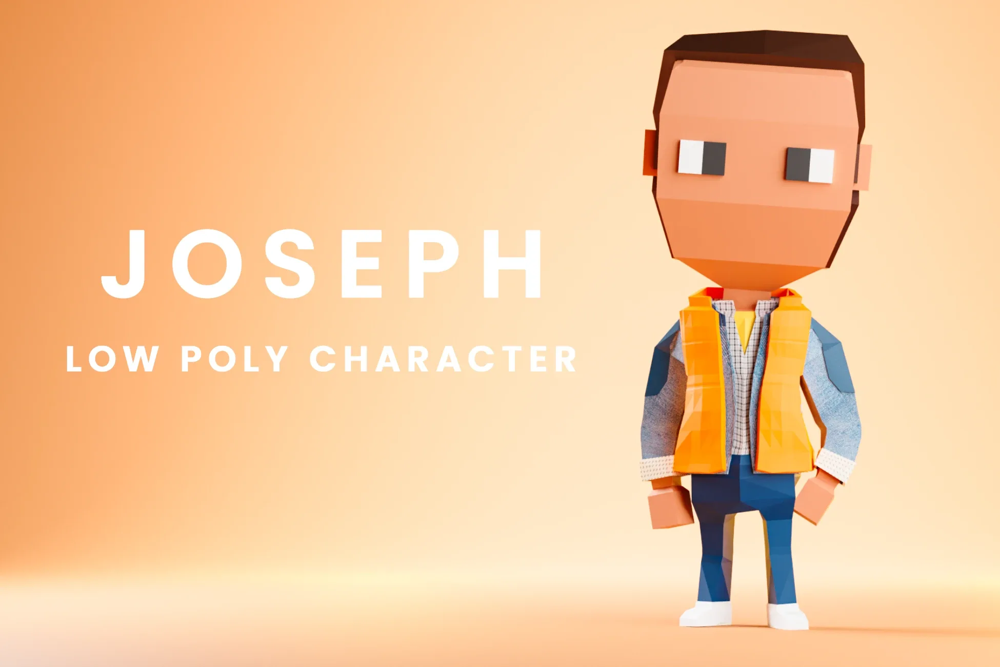 3D Low Poly Rigged &amp; Animated Characters Pack Of 5 - Joseph, Lil Ricky, Jacob, James, Abel