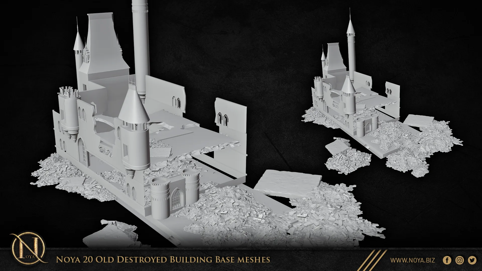 Noya 20 Old Destroyed Building Base meshes