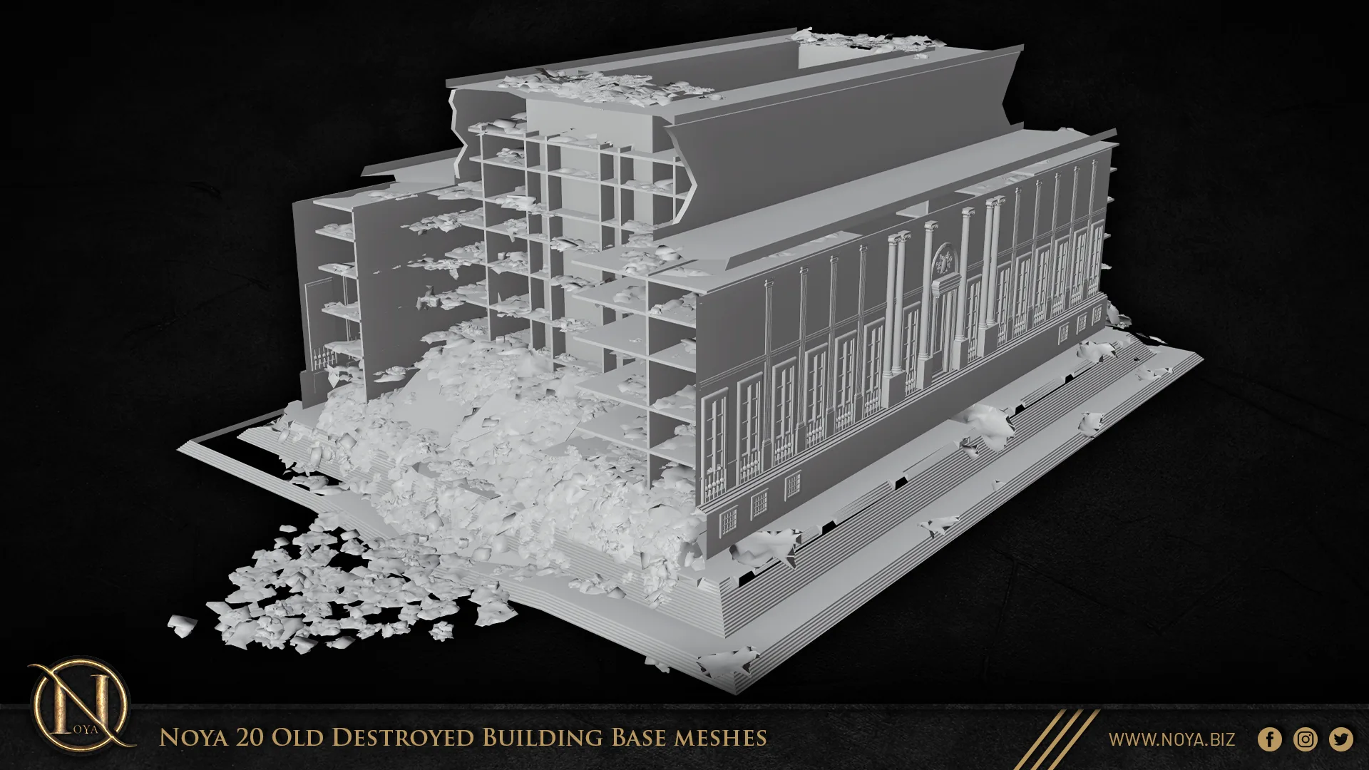 Noya 20 Old Destroyed Building Base meshes