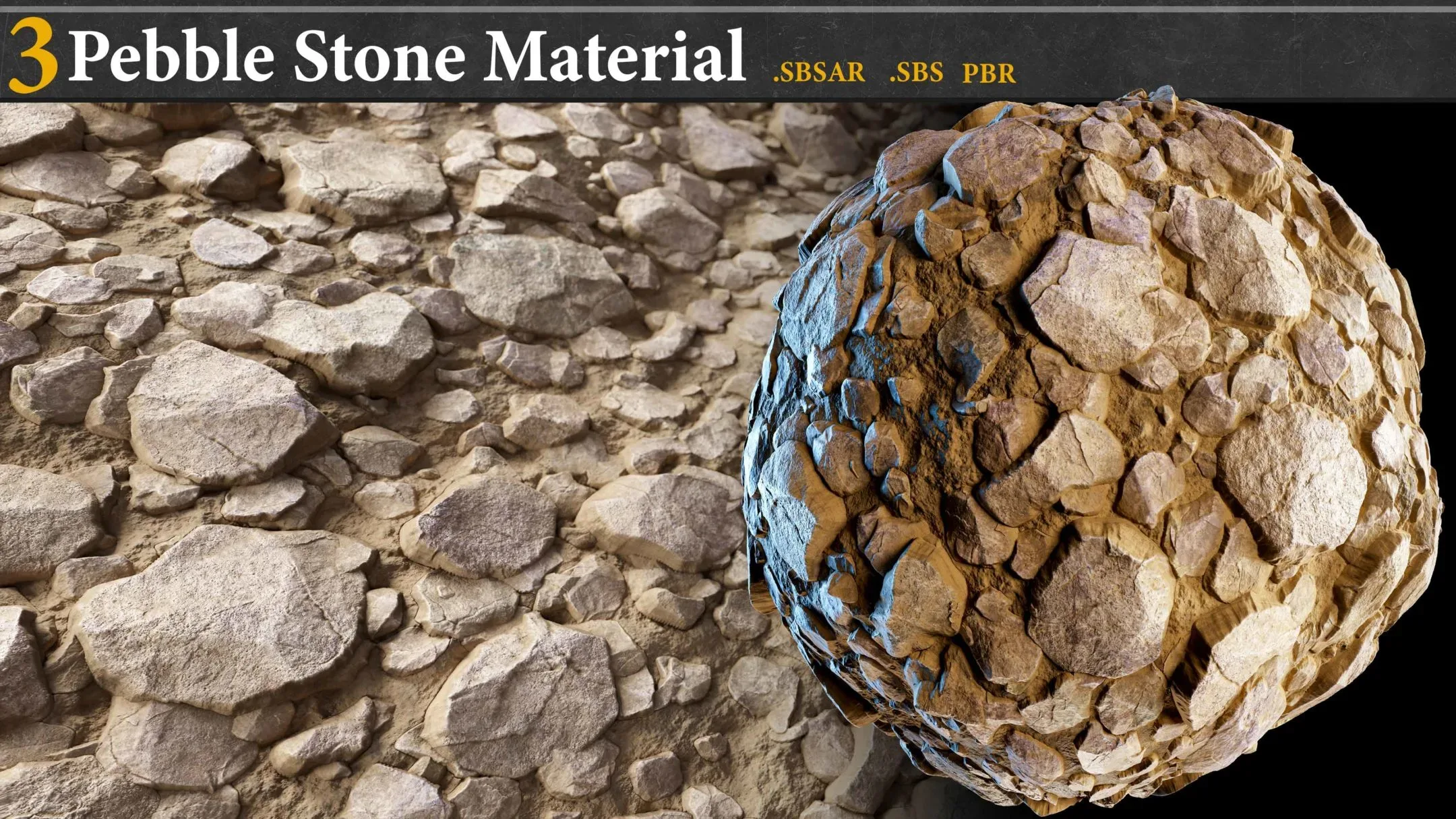 3 Pebble Stone Material