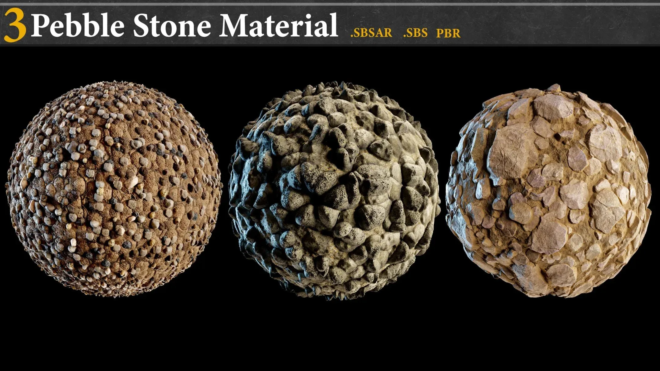 3 Pebble Stone Material