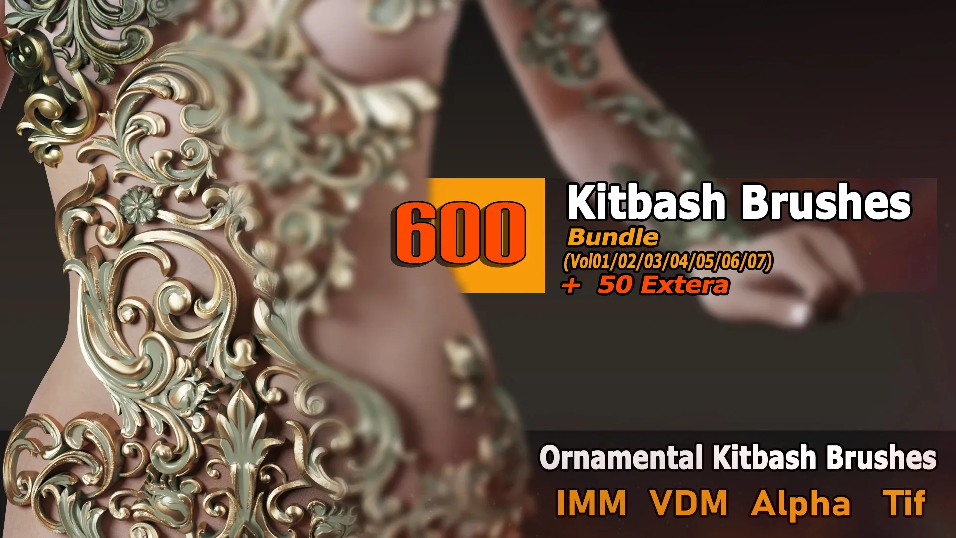 600 Ornamental Kitbash BRUSHES IMM/VDM/(Brush MEGA Pack)