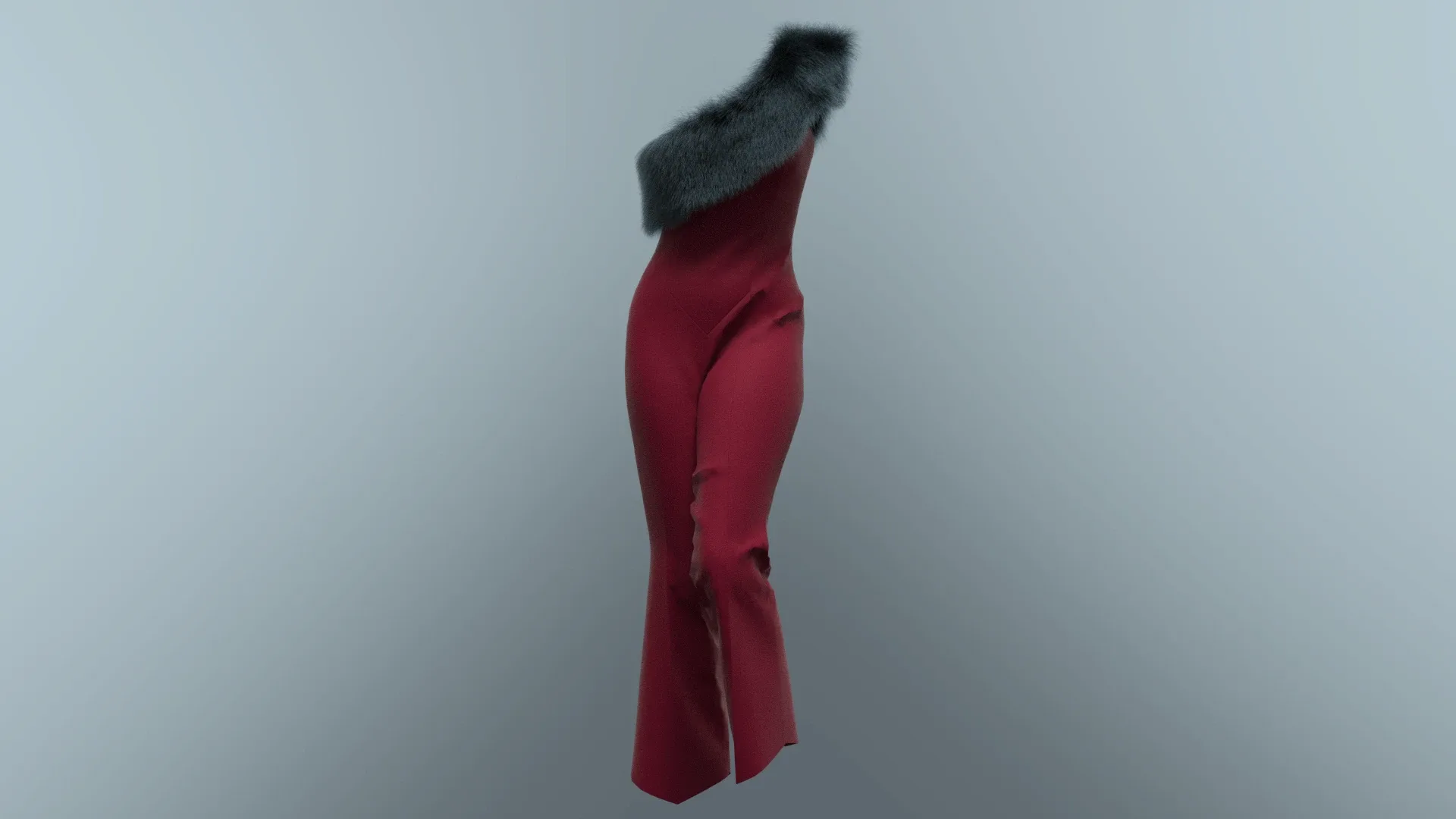 Womens Jumpsuit made from wool and fur