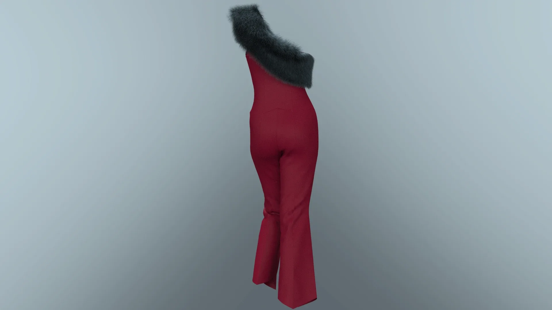 Womens Jumpsuit made from wool and fur