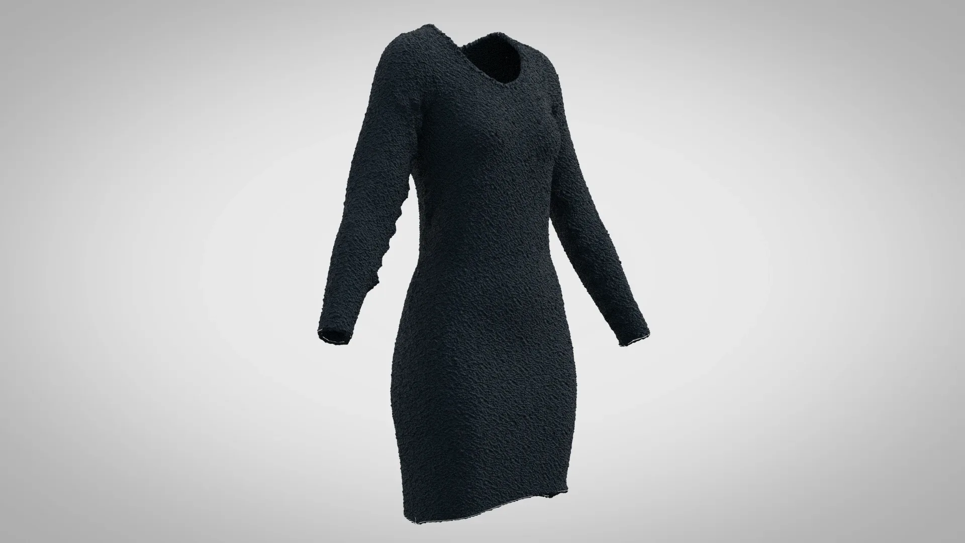 Navy blue wool dress