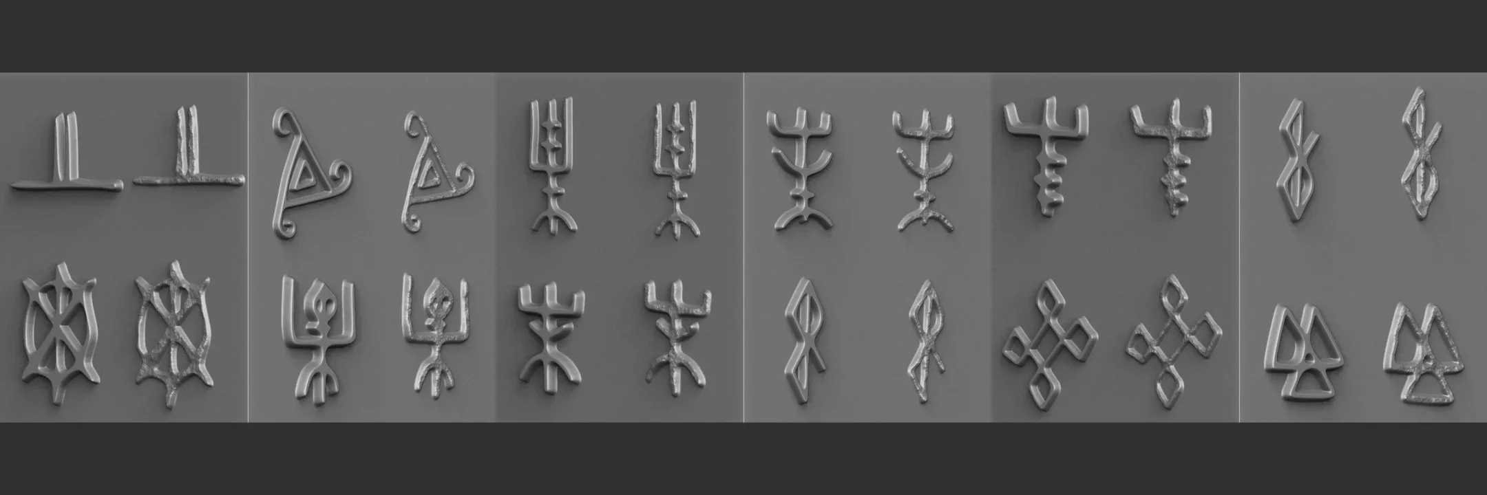 600+ Runes Height Map (Plane &amp; Damage) for Zbrush