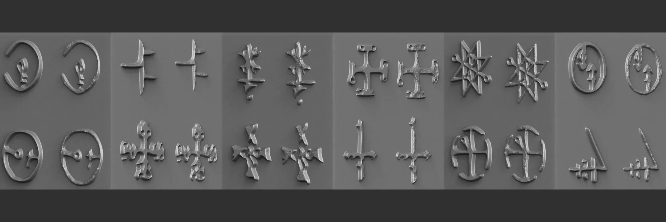 600+ Runes Height Map (Plane &amp; Damage) for Zbrush