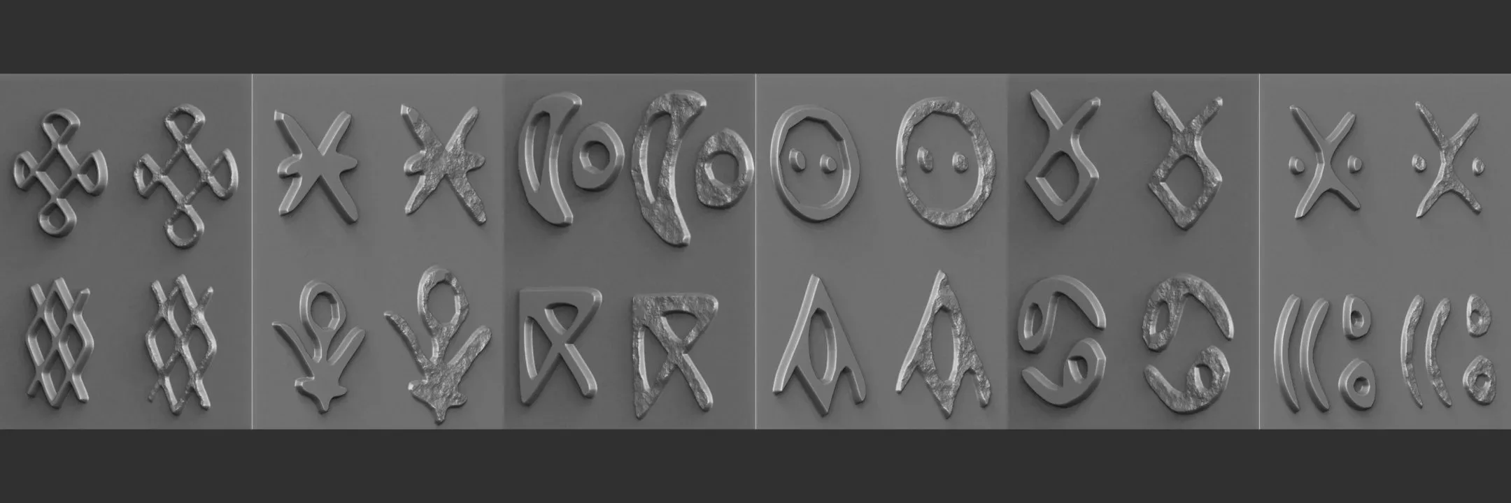 600+ Runes Height Map (Plane &amp; Damage) for Zbrush