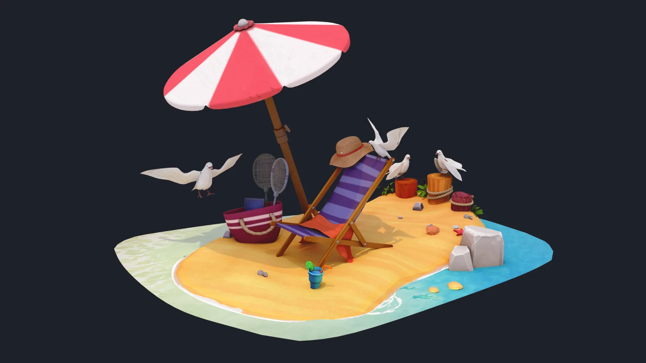 3D Summer Beach