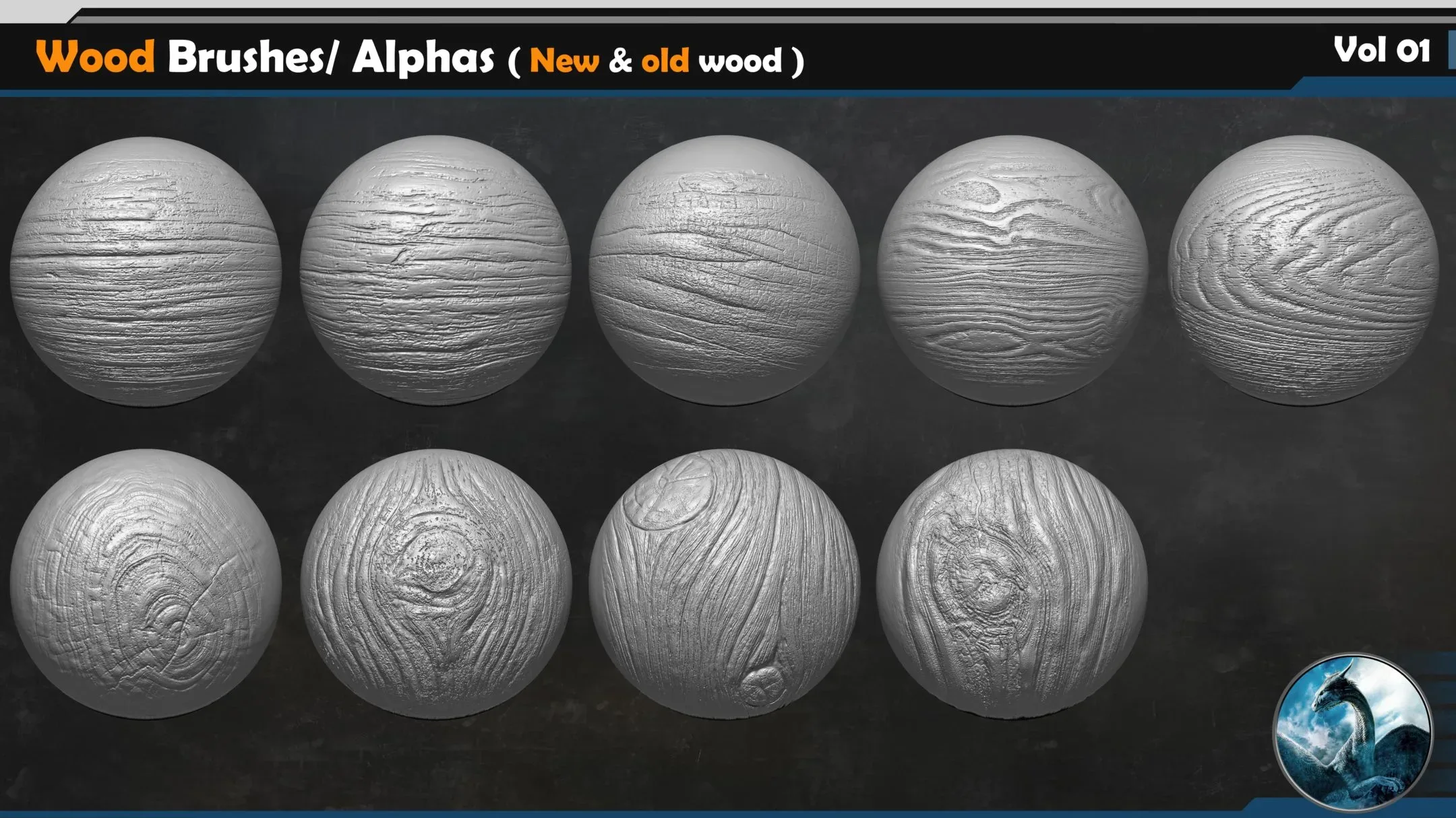 30 Wood VDM Brushes/ Alphas ( New & old wood ) Vol 01