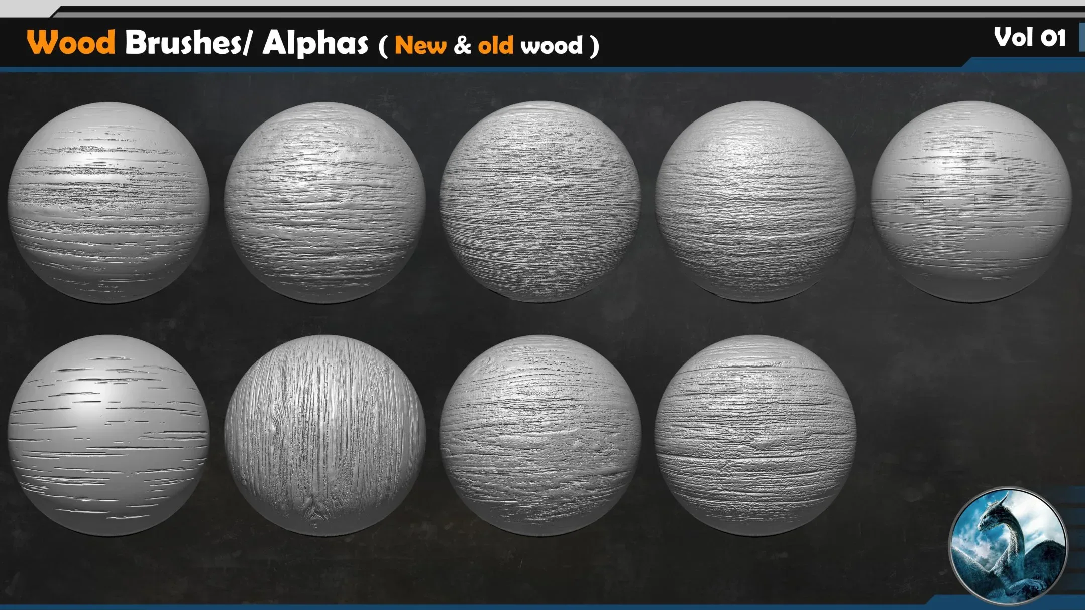 30 Wood VDM Brushes/ Alphas ( New & old wood ) Vol 01