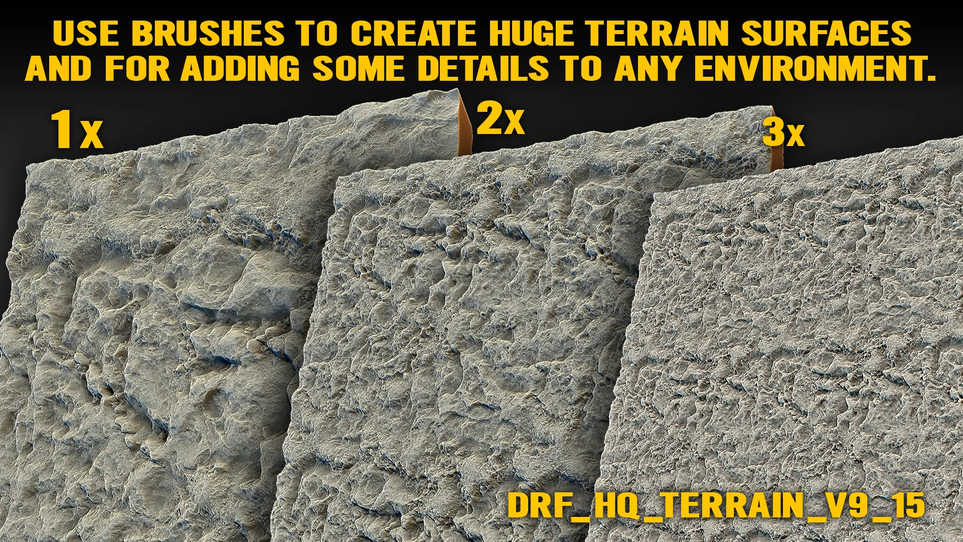 Ultra HQ Seamless Terrain / Rocks Sculpt brushes + Alpha/Height Maps Set Vol.9