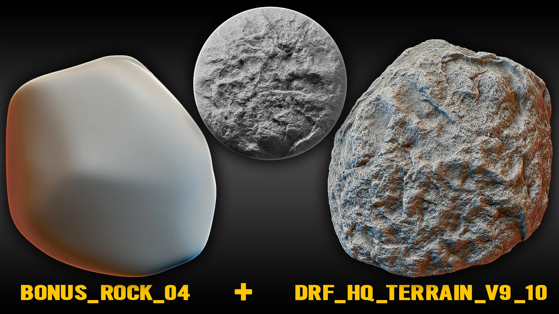 Ultra HQ Seamless Terrain / Rocks Sculpt brushes + Alpha/Height Maps Set Vol.9