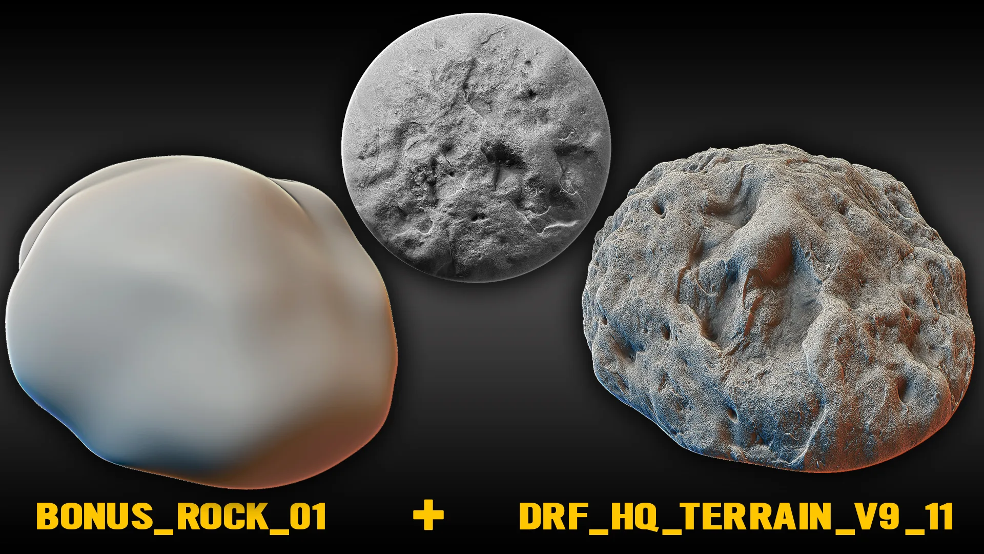 Ultra HQ Seamless Terrain / Rocks Sculpt brushes + Alpha/Height Maps Set Vol.9