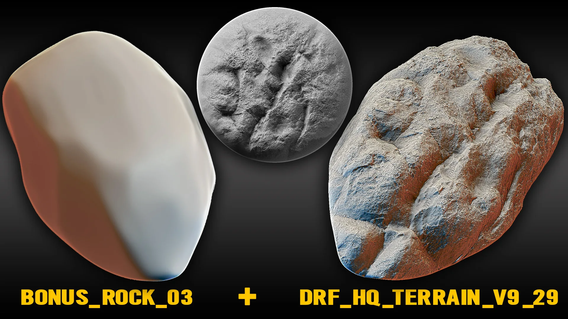 Ultra HQ Seamless Terrain / Rocks Sculpt brushes + Alpha/Height Maps Set Vol.9