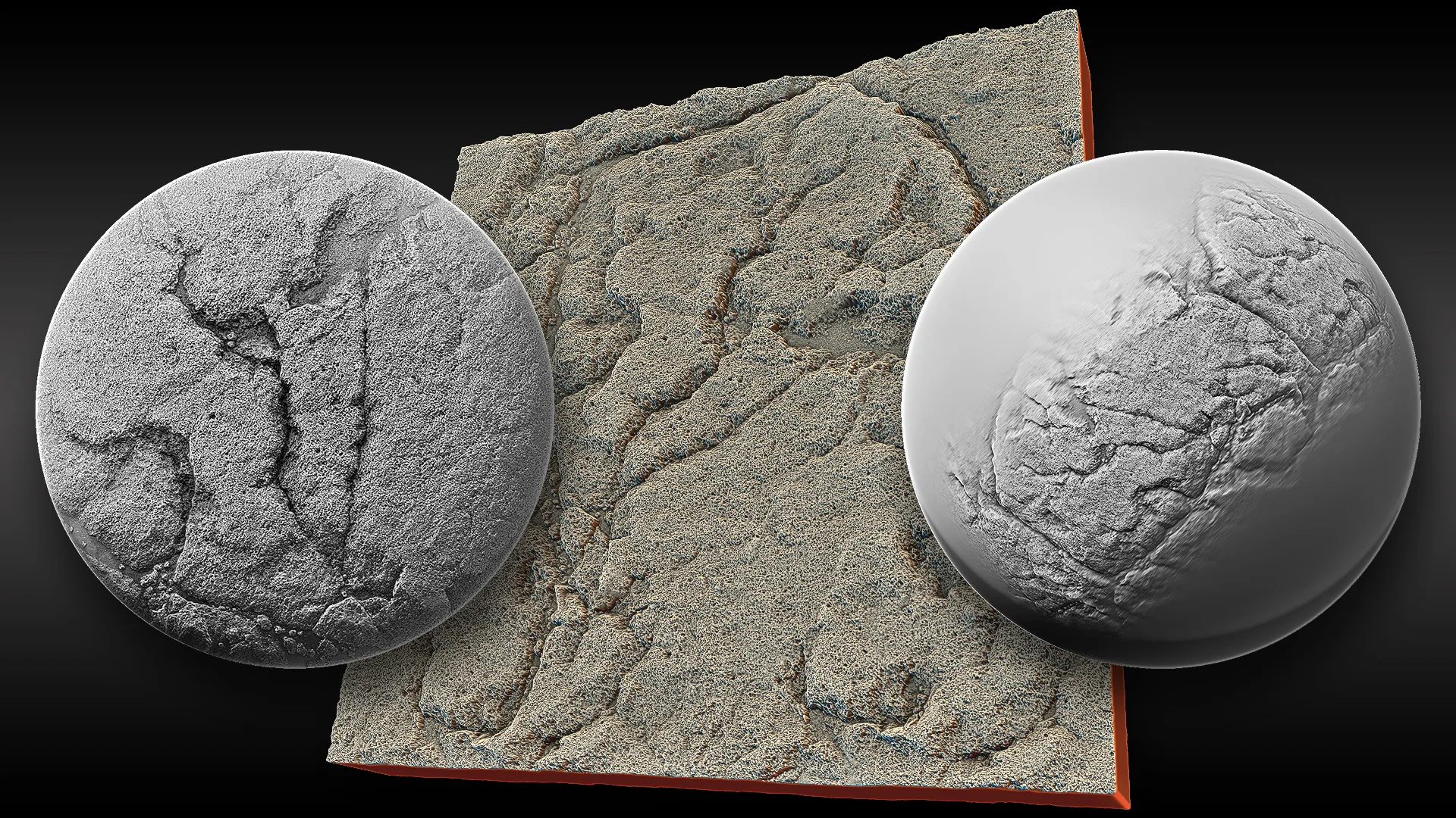 Ultra HQ Seamless Terrain / Rocks Sculpt brushes + Alpha/Height Maps Set Vol.9