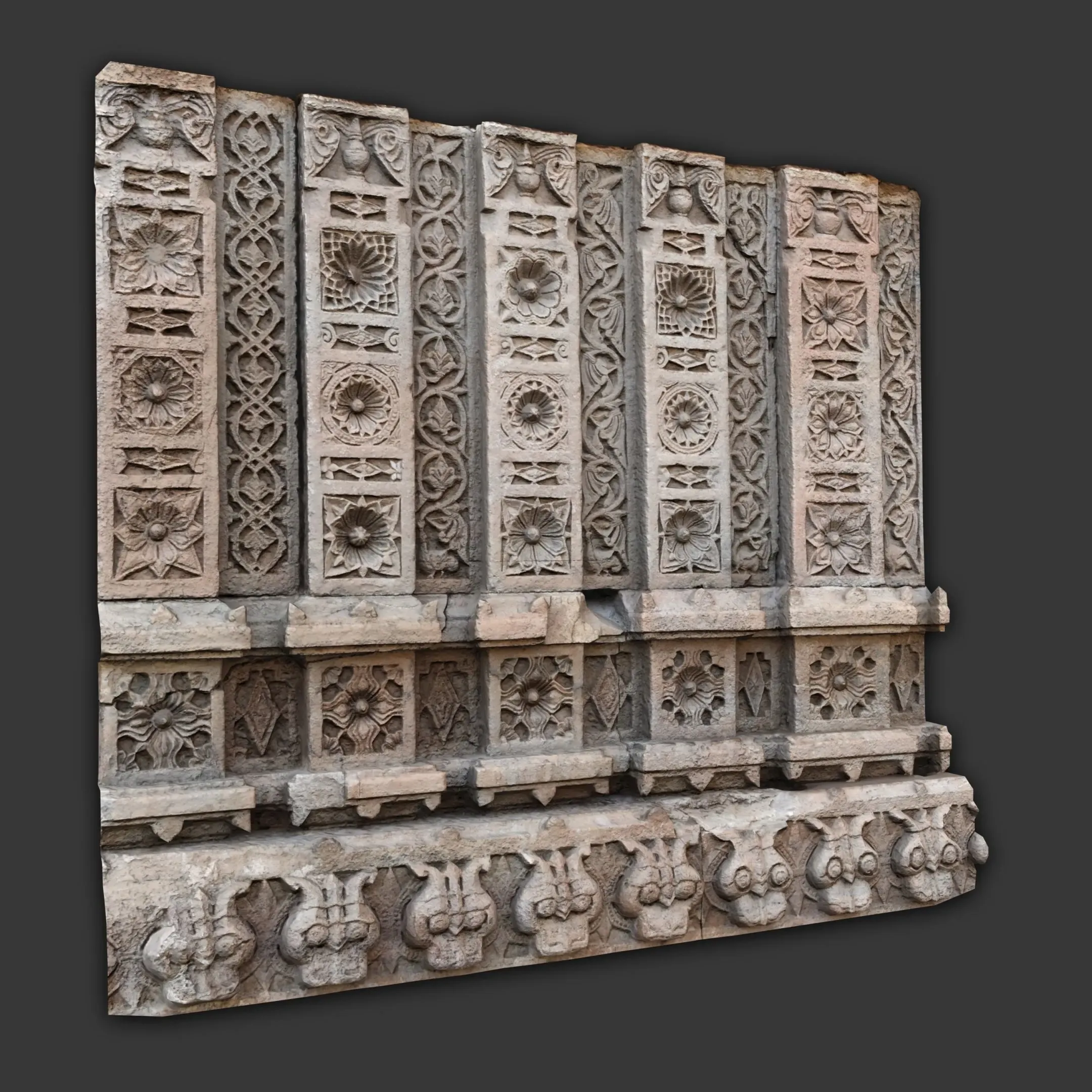 Scanned Carved Wall Low Poly