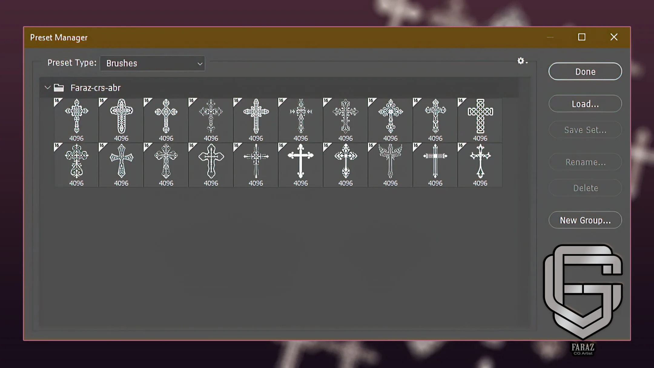 20 Christian cross 3D Model,alpha and brush