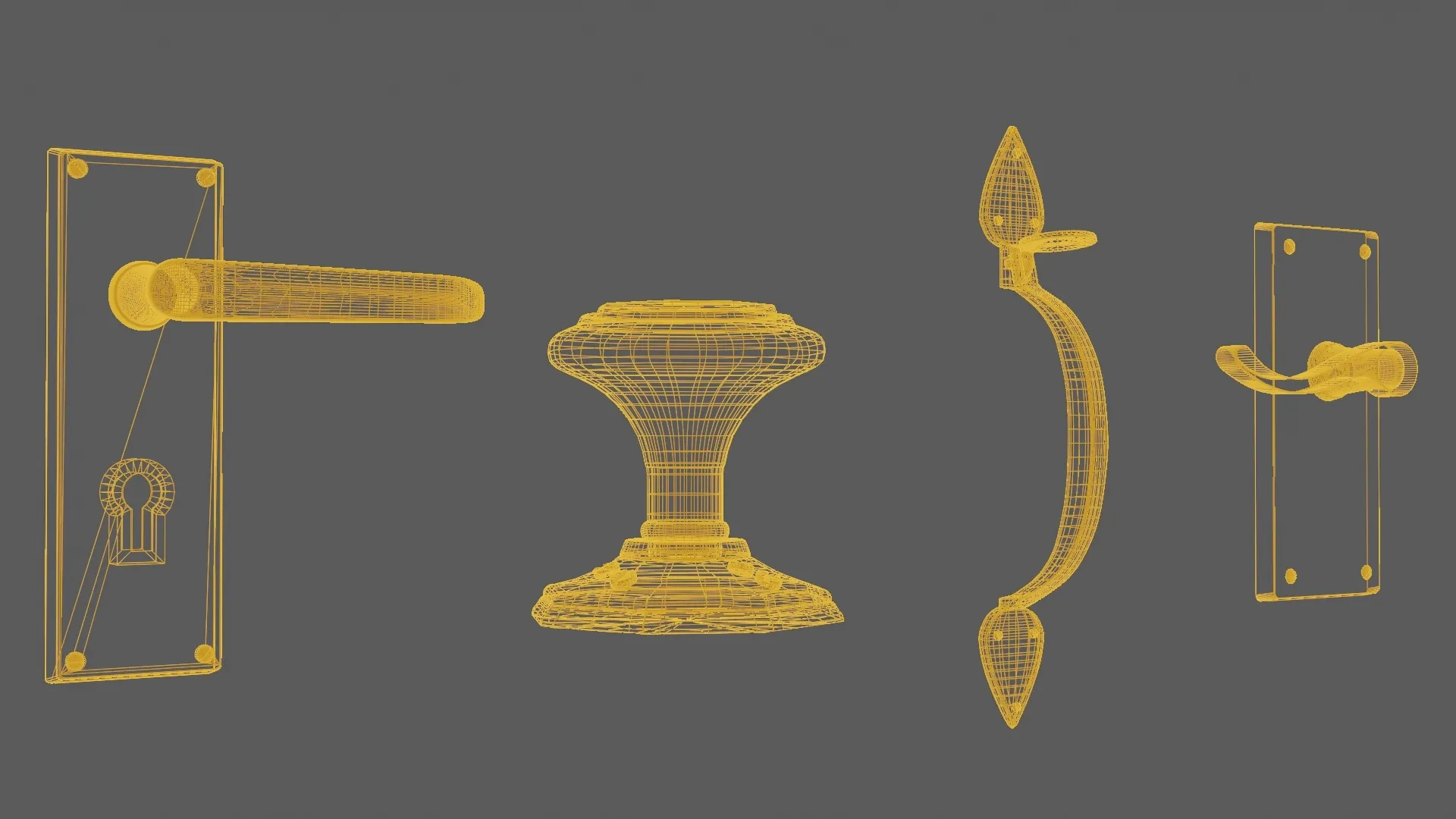 Door Handle 3D Model Set