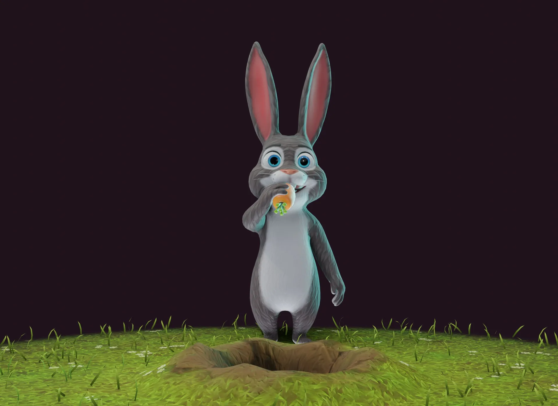 Cartoon Animated Rabbit with Props 3D Model