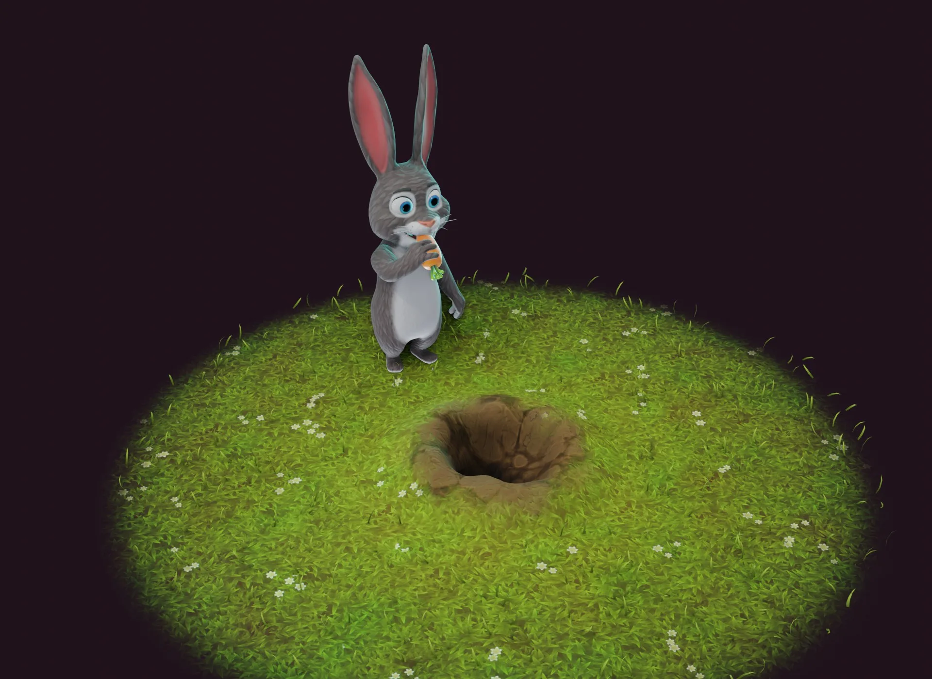 Cartoon Animated Rabbit with Props 3D Model